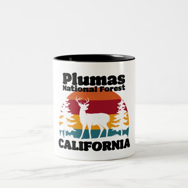 Plumas National Forest California Two-Tone Coffee Mug (Center)
