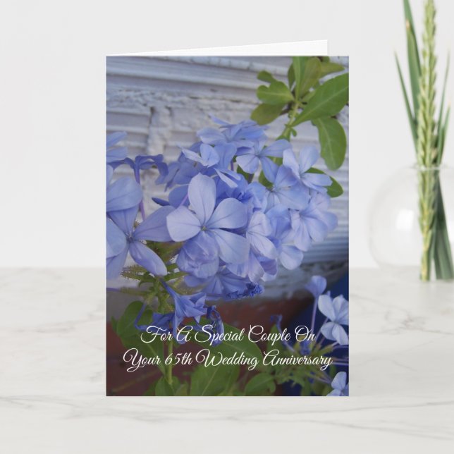 Plumbago Personalised 65th Wedding Anniversary Card (Front)
