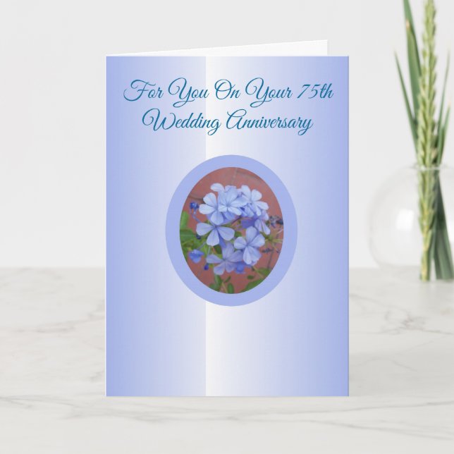 Plumbago Personalised 75th Wedding Anniversary Card (Front)