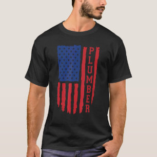 Plumber American Flag Usa T-Shirt