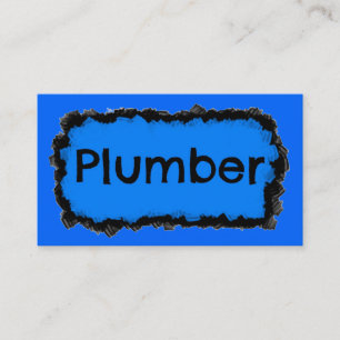Plumber Black and Blue Business Card
