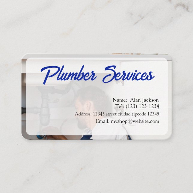 PLUMBER Business card editable (Front)
