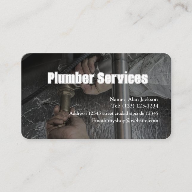 PLUMBER Business card editable (Front)