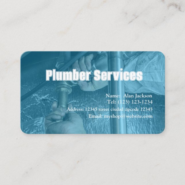 PLUMBER Business card editable (Front)