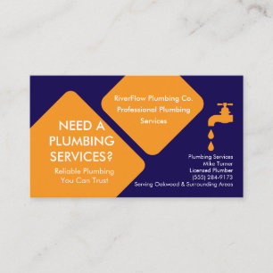 Plumber Business Card Template Plumbing Services