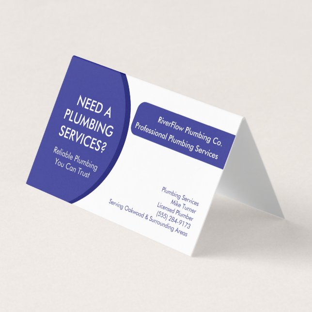 Plumber Business Card Template | Plumbing Services (Front)