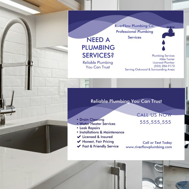 Plumber Business Card Template | Plumbing Services (Creator Uploaded)