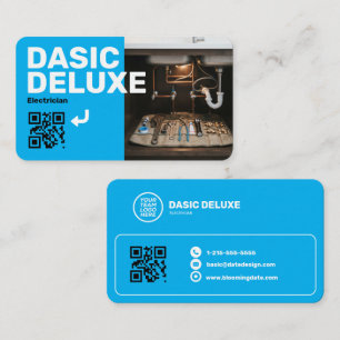 Plumber business card with Logo and QR code