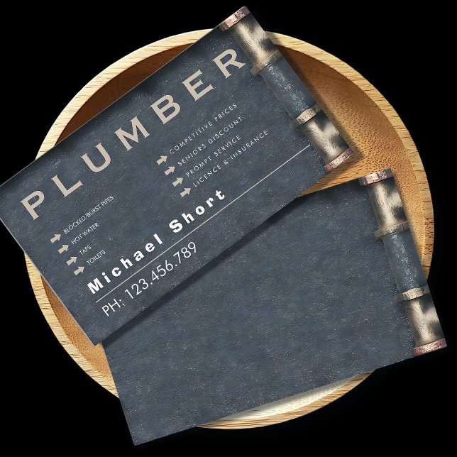 Plumber Business Card with Pipe DetaiI (Creator Uploaded)