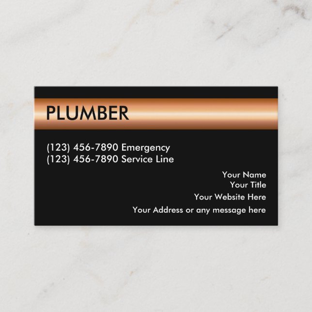 Plumber Business Cards (Front)
