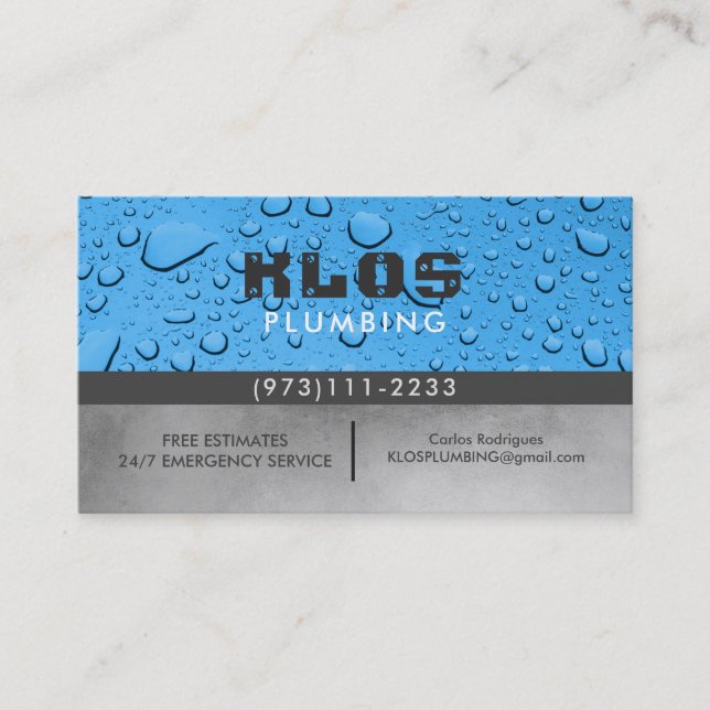 Plumber Business Cards (Front)