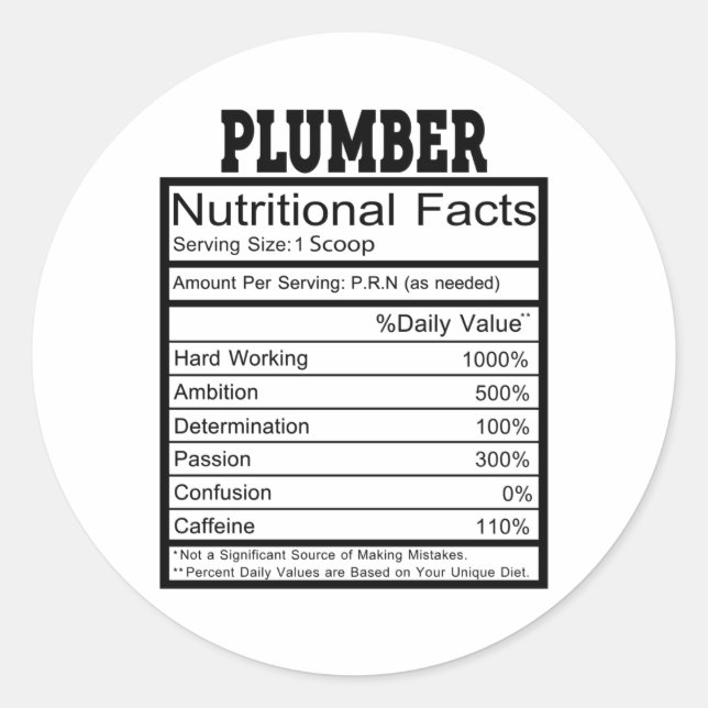 Plumber Classic Round Sticker (Front)
