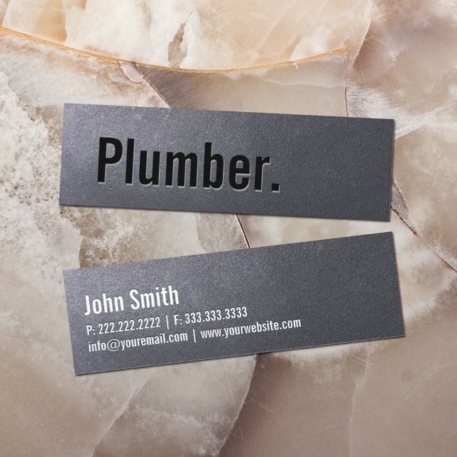 Plumber Coal Black Professional Mini Mini Business Card (Creator Uploaded)