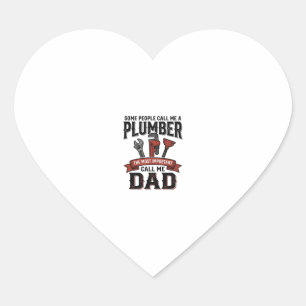 Plumber Dad Vintage Engraving Shirt Design_1 Heart Sticker