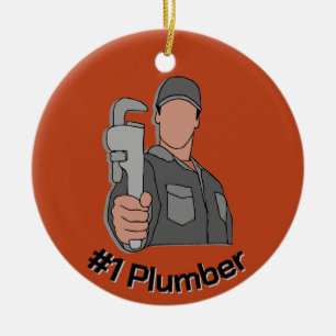 Plumber Design Ceramic Ornament