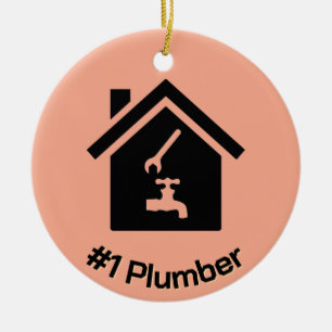 Plumber Design Ceramic Ornament