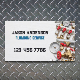 Plumber Faucet Pipe Handyman Pluming Service Business Card