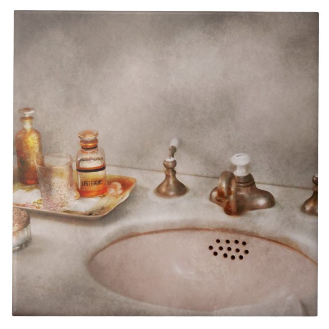 Plumber - First thing in the morning Ceramic Tile (Front)