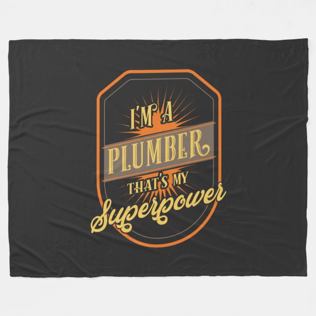 Plumber Gifts Fleece Blanket (Front (Horizontal))