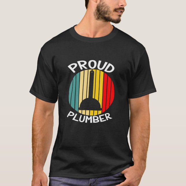 Plumber Heater Builder Retro Proud Plumber T-Shirt (Front)