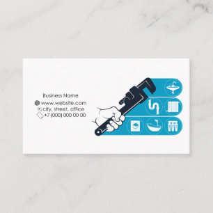 Plumber key in hand, plumbing service and repair business card