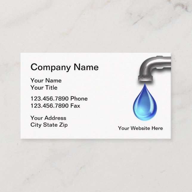 Plumber Leaking Faucet Design Business Card (Front)