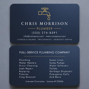 Plumber Metallic Business Card