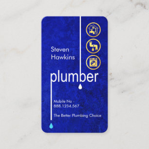 Plumber Pipeline Signage in Blue Water Business Card