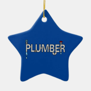 Plumber Pipes Ceramic Ornament