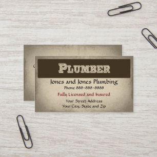 Plumber Plumbing Business Card
