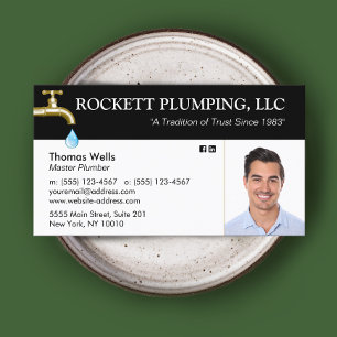Plumber Plumbing Dripping Faucet Photo  Business C Card