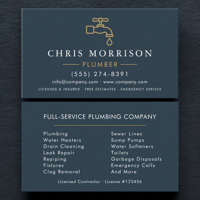 Plumber Plumbing Minimalist Business Card (Creator Uploaded)