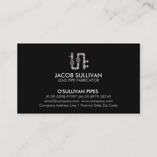 Plumber Plumbing Pipe Layer Business Card (Front)