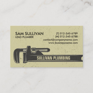 Plumber Plumbing Pipe Wrench Business Card