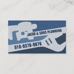 Plumber Plumbing Pipe Wrench Business Card