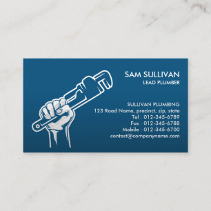 Plumber Plumbing Pipe Wrench  Business Card