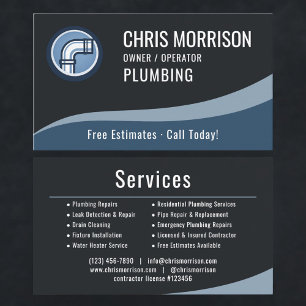 Plumber Plumbing Professional Business Card