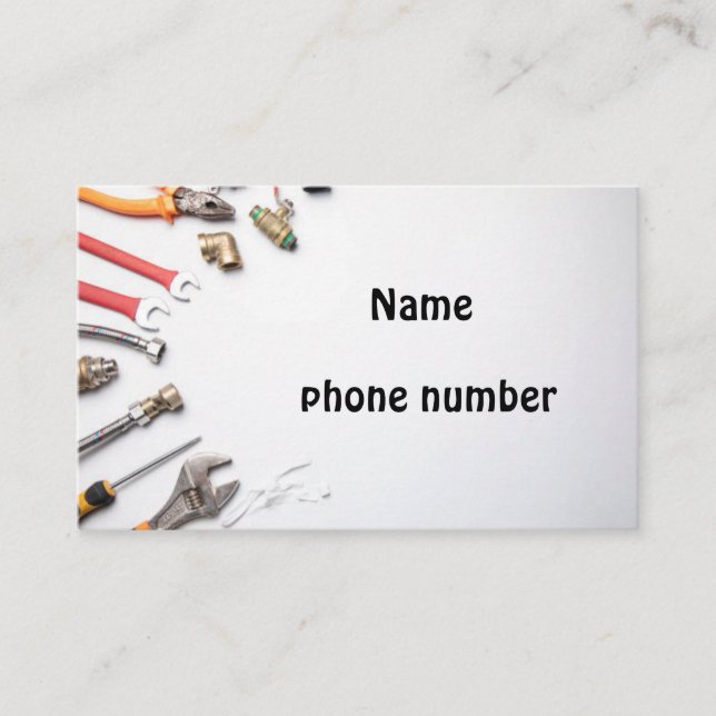 Plumber plumbing tradie trade business card  (Front)