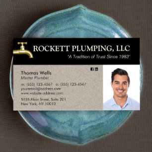 Plumber Plumbing Water Faucet Photo  Business  Business Card