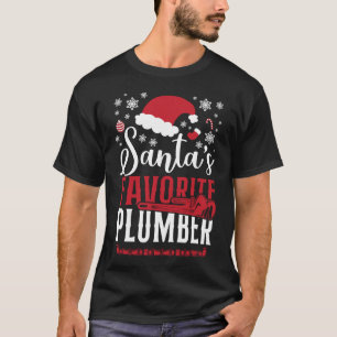Plumber Santa's Favourite Plumber Christmas Vintag T-Shirt