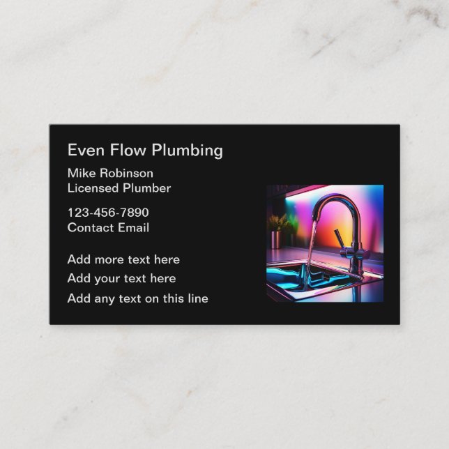Plumber Service Kitchen Faucet Theme Business Card (Front)