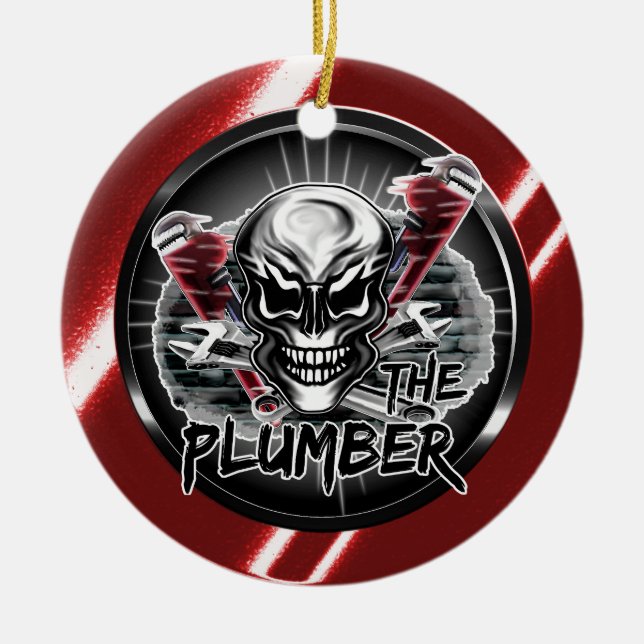 Plumber Skull: The Plumber Ceramic Tree Decoration (Front)