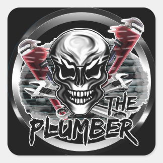 Plumber Skull: The Plumber Square Sticker