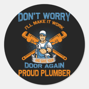Plumber T-shirt Classic Round Sticker