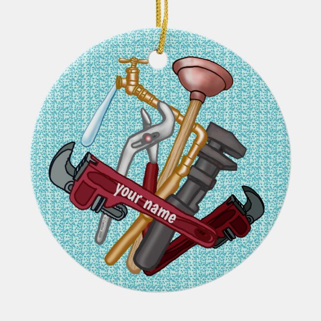 Plumber Tools   Ceramic Ornament (Front)