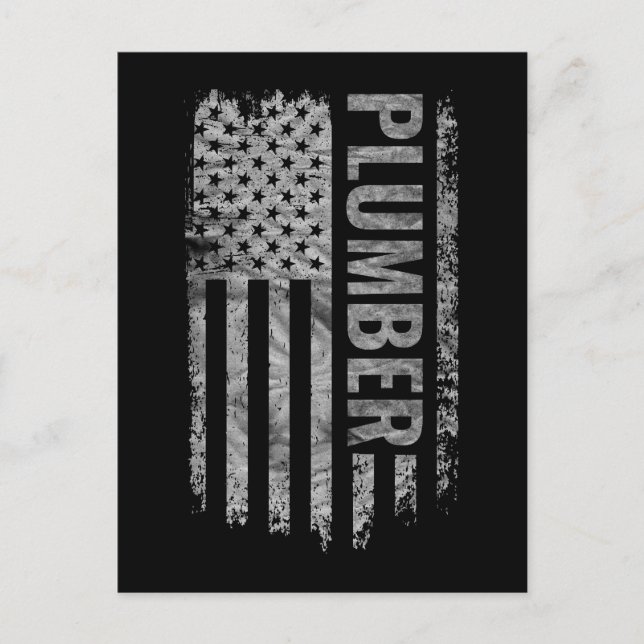 Plumber USA Flag Distressed design Postcard (Front)