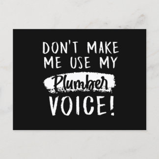 Plumber Voice Plumbing Job Craft Profession Gift Postcard
