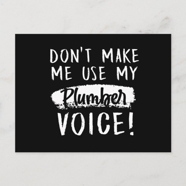Plumber Voice Plumbing Job Craft Profession Gift Postcard (Front)