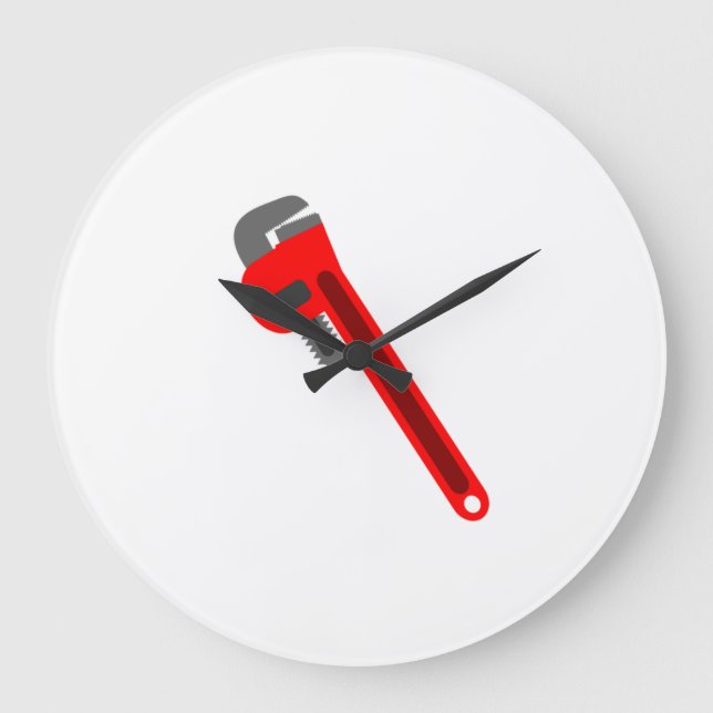 Plumber Wrench Large Clock (Front)