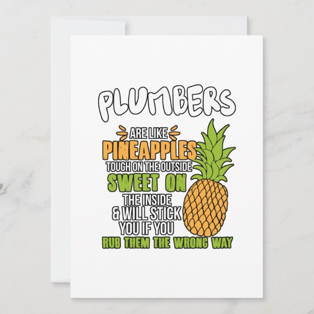 Plumbers Are Like Pineapples. Holiday Card (Front)